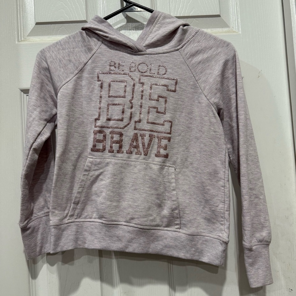 Gray Hoodie with Be Bold Be Brave Design